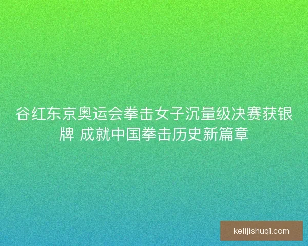 谷红东京奥运会拳击女子沉量级决赛获银牌 成就中国拳击历史新篇章